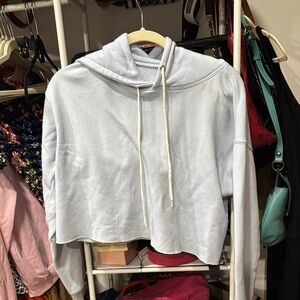 Wild Fable Gray Cropped Hoodie Relaxed Fit